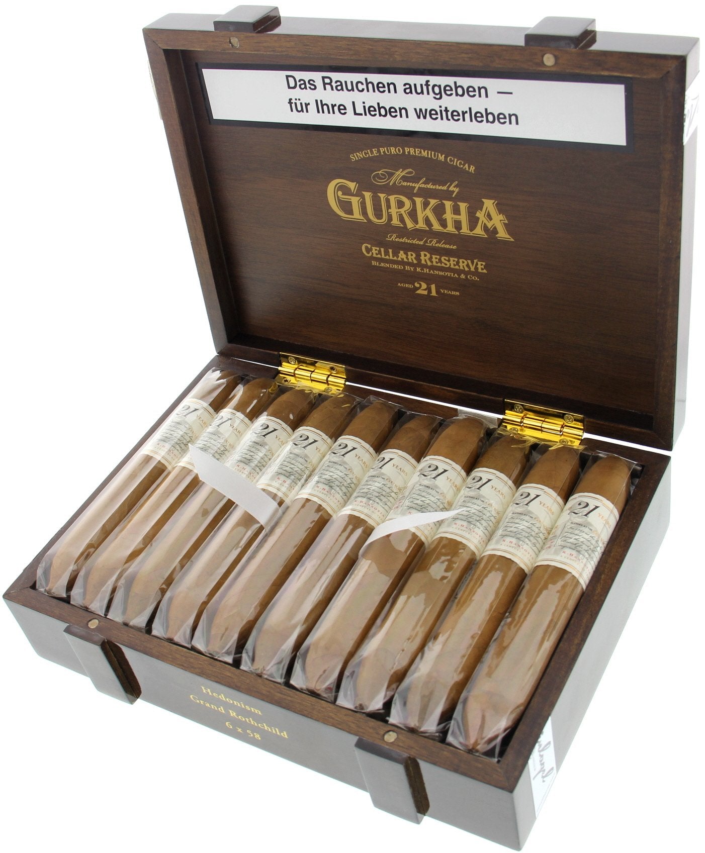 Charuto Gurkha Cellar Reserve 21 Years Hedonism Grand Rothchild cx/20 Reidocharuto